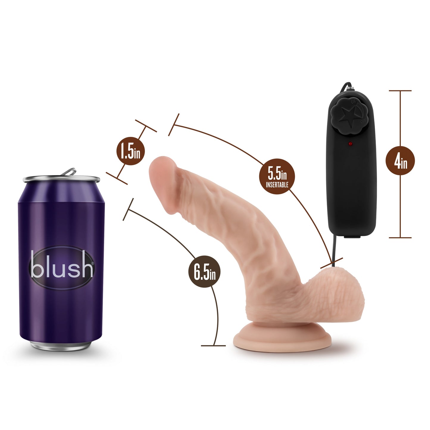 Dr Skin Dr Ken 6.5 Inch Vibrating Cock with Suction Cup Vanilla