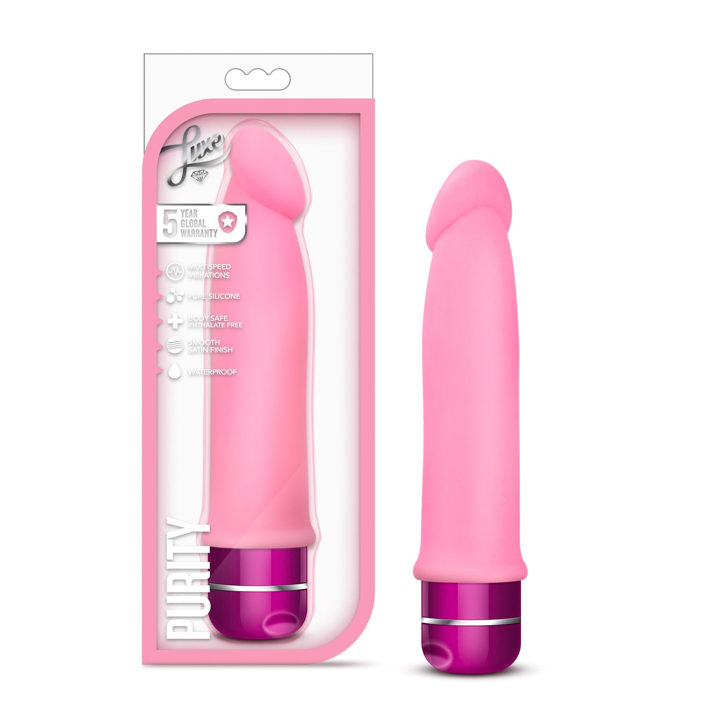 Luxe Purity Pink 7.5 Inch Vibrator
