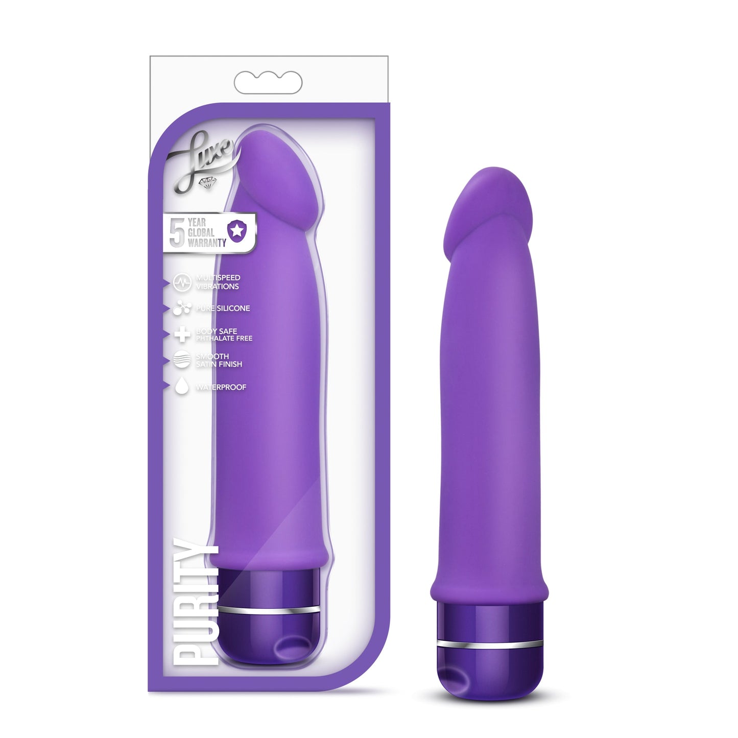 Luxe Purity Purple 7.5 Inch Silicone Vibrator