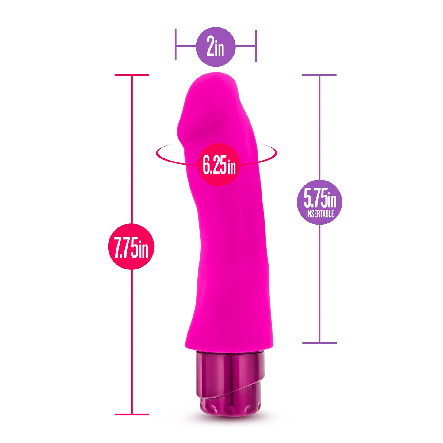Luxe Marco Pink Vibrating Toy 7.75 Inch Length