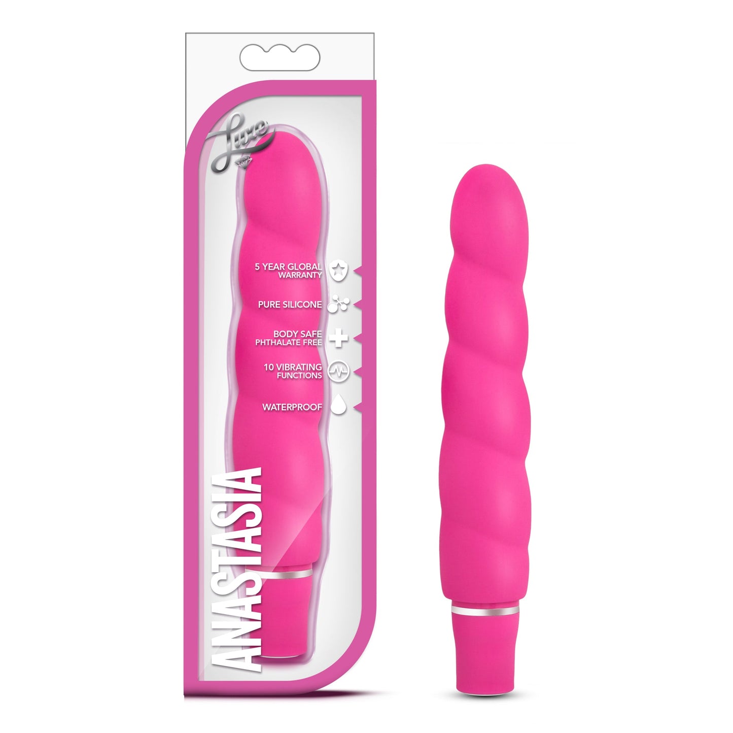 Luxe Anastasia Pink 5.25 Inch Vibrator with 10 Functions