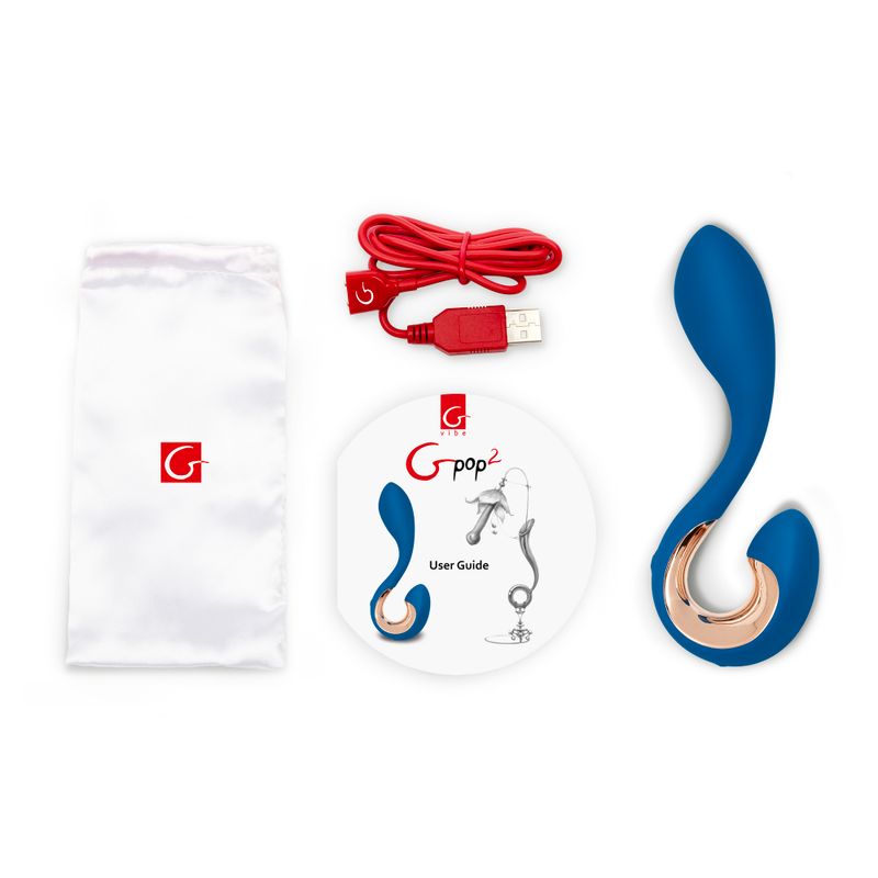 Gpop2 Indigo Blue Anatomic Vibrator 4.92 x 1.1 Inches