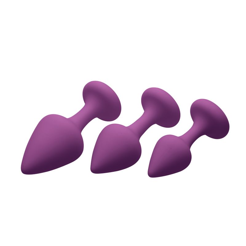 Purple Pleasures 3 Piece Silicone Anal Plugs Set