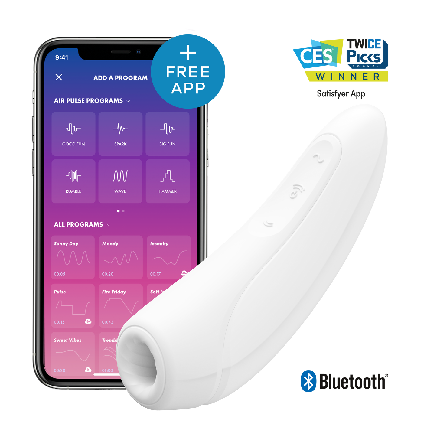 Satisfyer Curvy1+ White Clitoral Stimulator