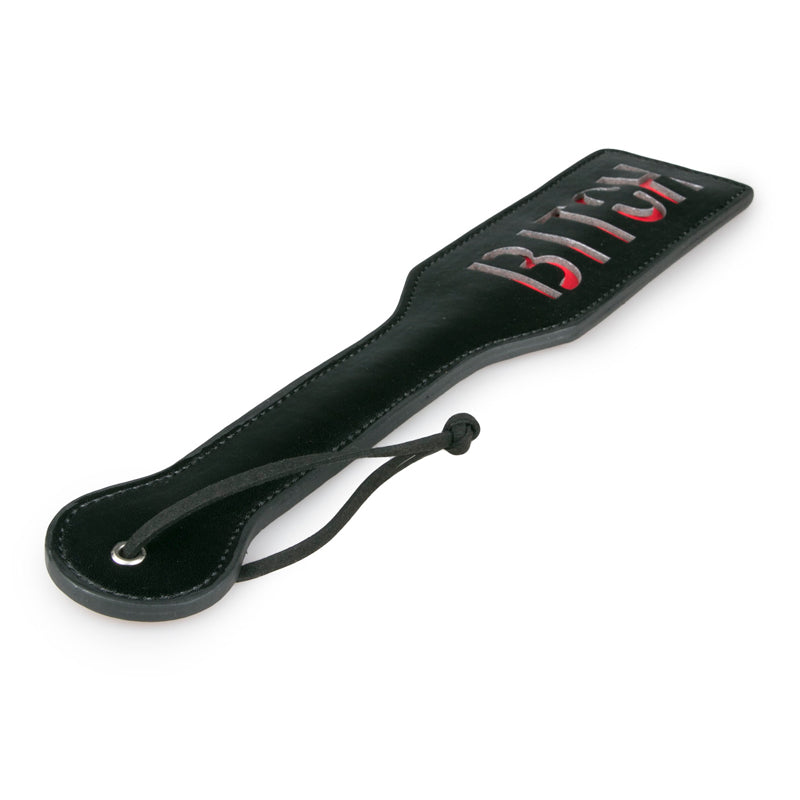 Vegan Leather Paddle - Black & Red - Imprints 'BITCH"
