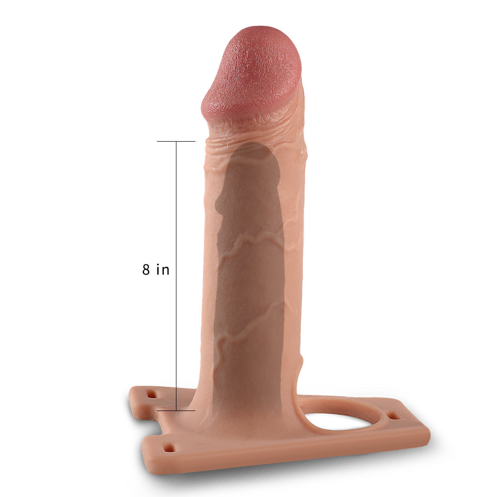 Hollow Big 8.5 Inch Strap-On (Flesh) – Silicone Hollow Dildo Strap-On
