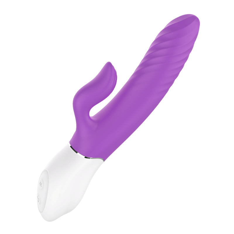 Lighter Thrusting Rabbit Vibrator Purple 8 Inch Length