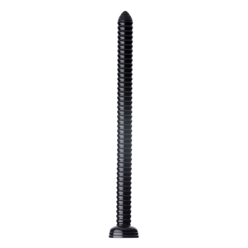Ribbed Hose 19 Inch Flexible Dong with Suction Cup Base
