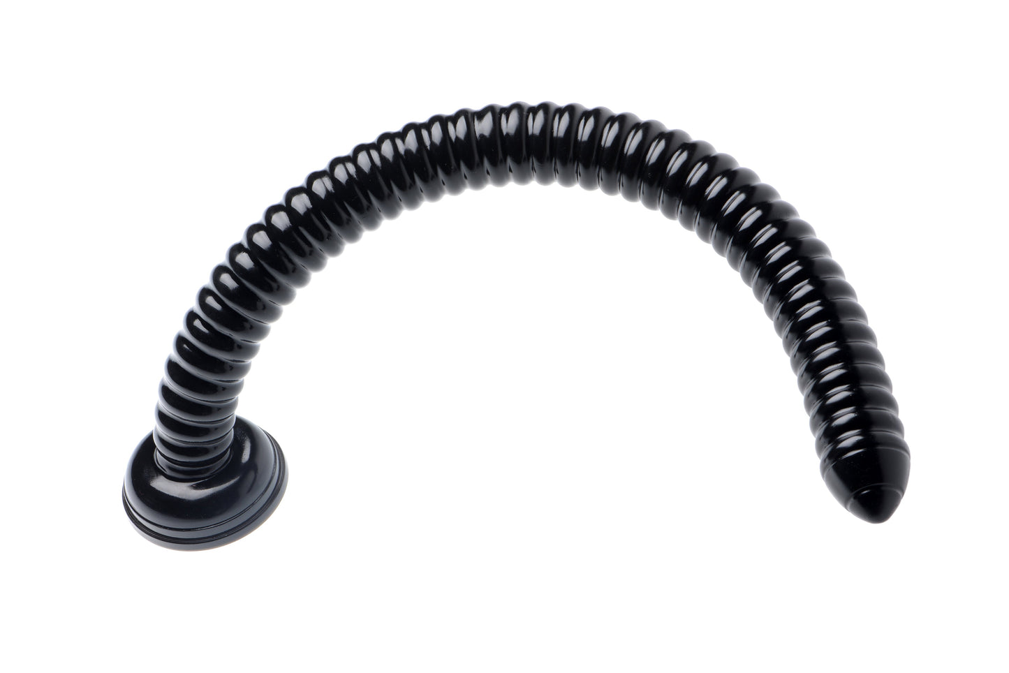 Ribbed Hose 19 Inch Flexible Dong with Suction Cup Base
