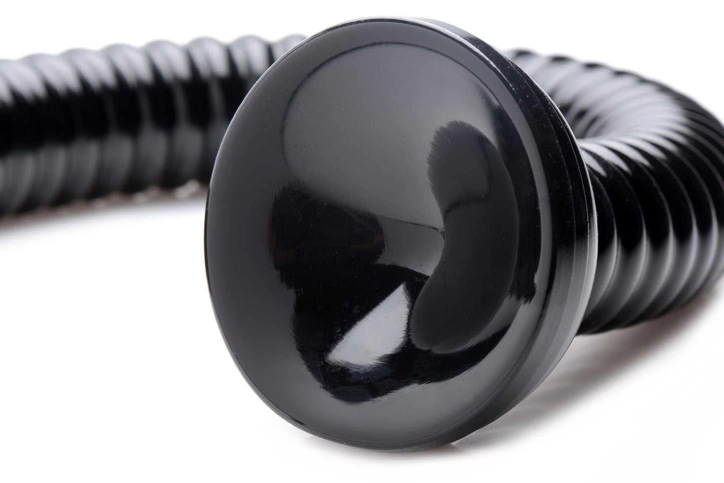 Ribbed Hose 19 Inch Flexible Dong with Suction Cup Base