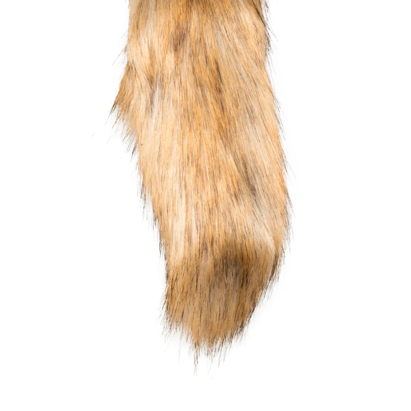 Fox Tail No 2 Silver Butt Plug with Faux Fur Tail