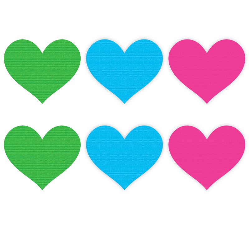 Neon Heart Pasties 3 Pk Green Blue Pink