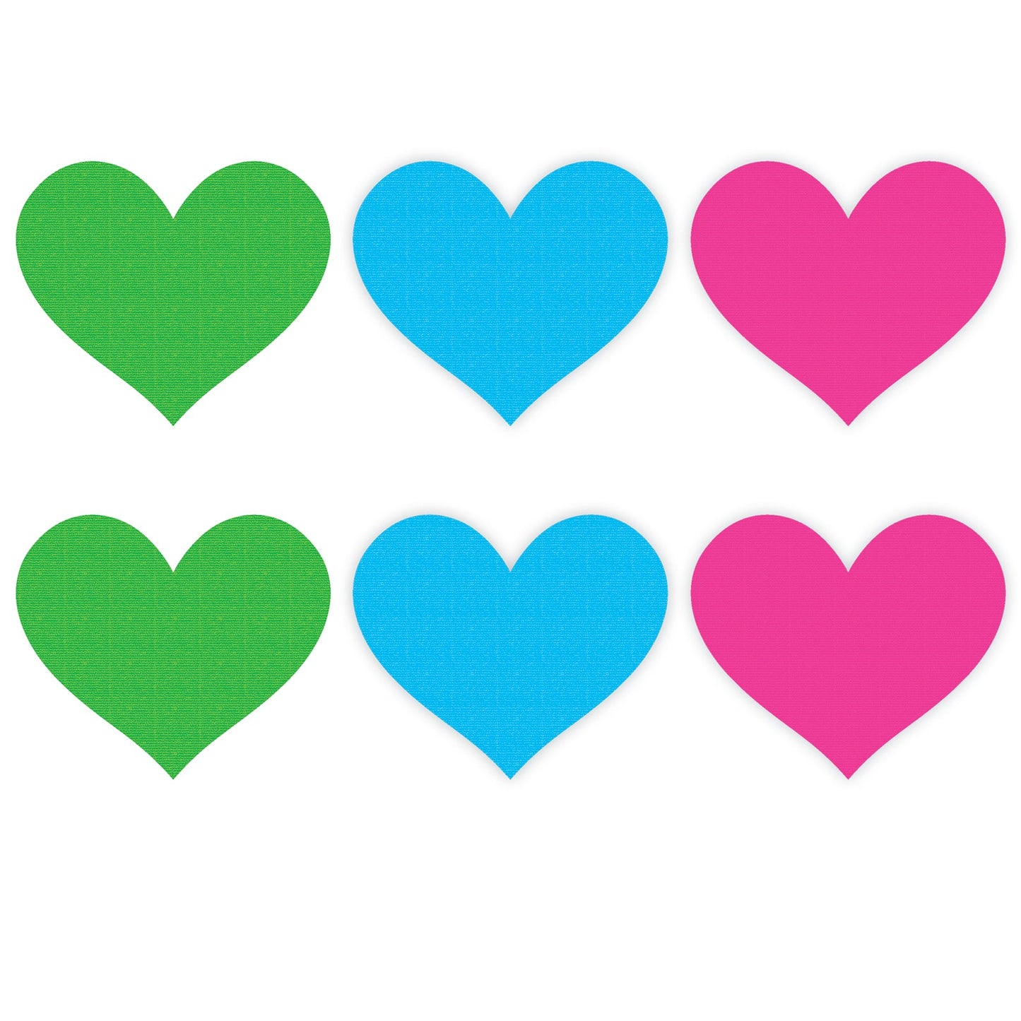 Neon Heart Pasties 3 Pk Green Blue Pink