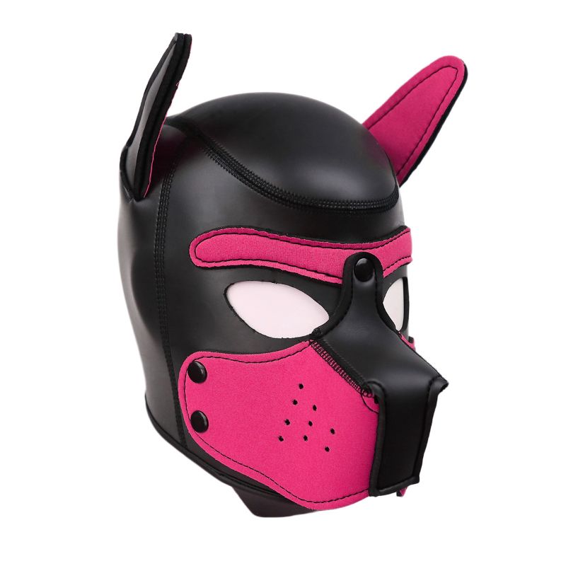 Puppy Play Mask (Pink) – Neoprene Rubber Role-Playing Mask