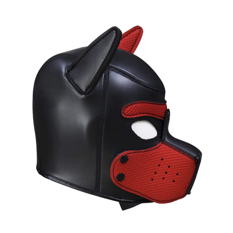 Puppy Play Mask Red – Neoprene Rubber Mask