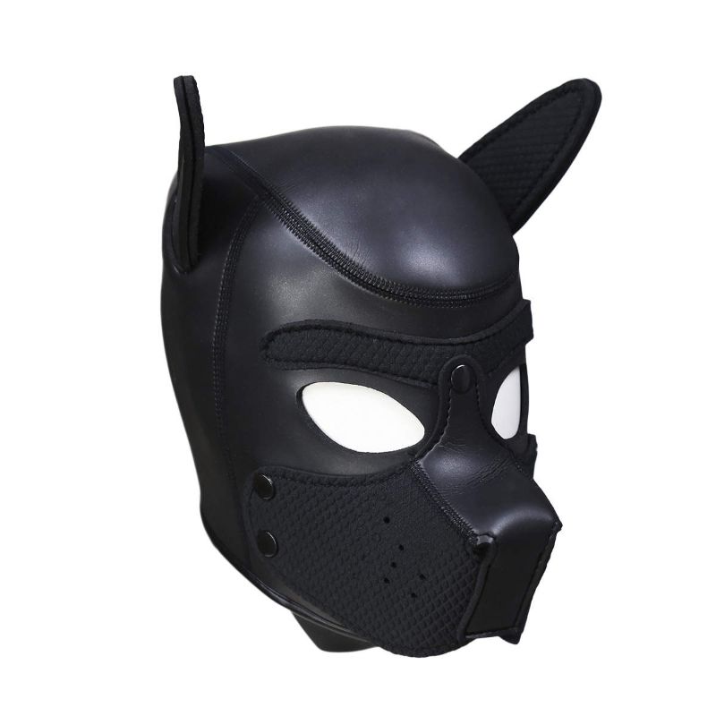 Puppy Play Mask (Black) – Neoprene Rubber
