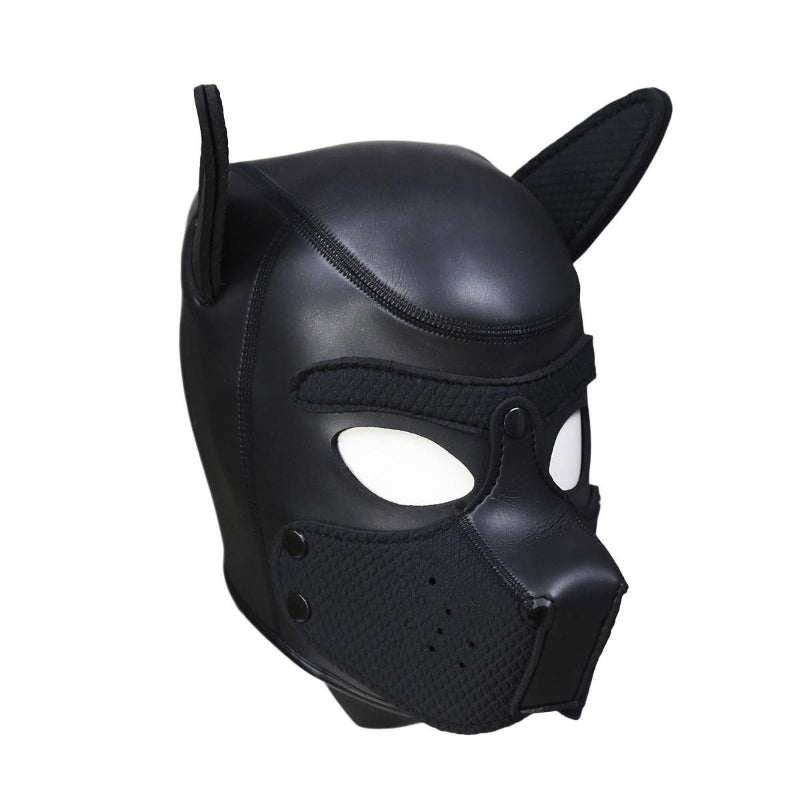 Puppy Play Mask (Black) – Neoprene Rubber