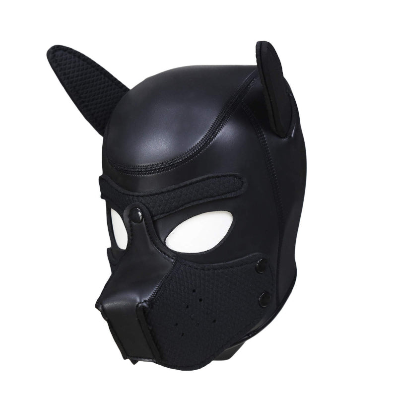 Puppy Play Mask (Black) – Neoprene Rubber
