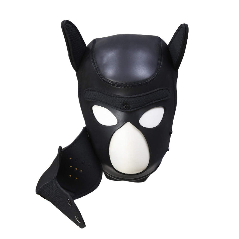 Puppy Play Mask (Black) – Neoprene Rubber