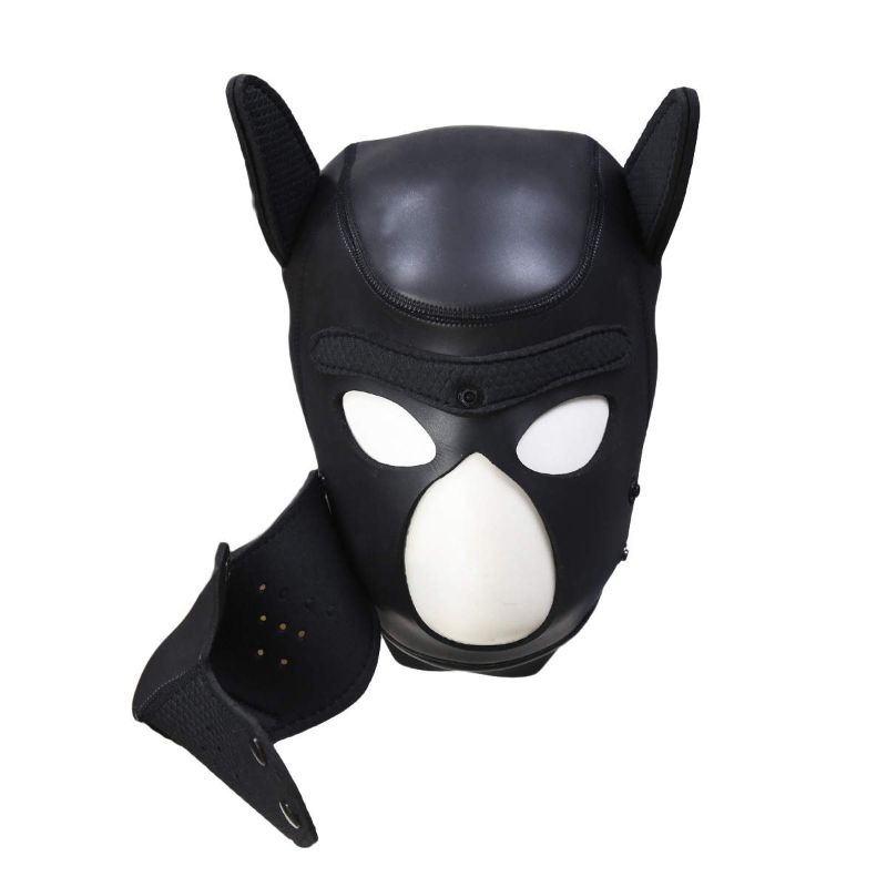 Puppy Play Mask (Black) – Neoprene Rubber