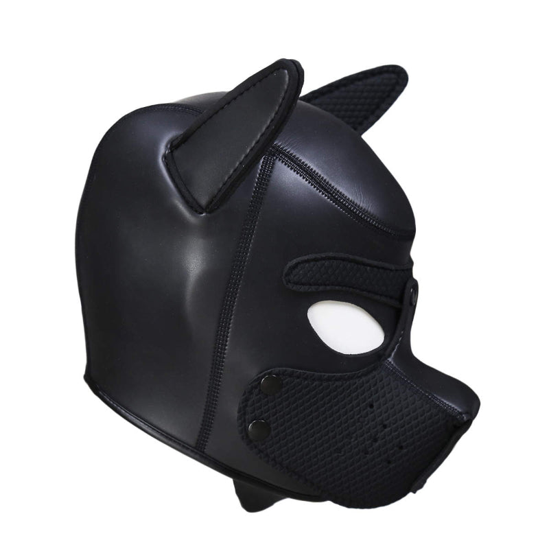 Puppy Play Mask (Black) – Neoprene Rubber