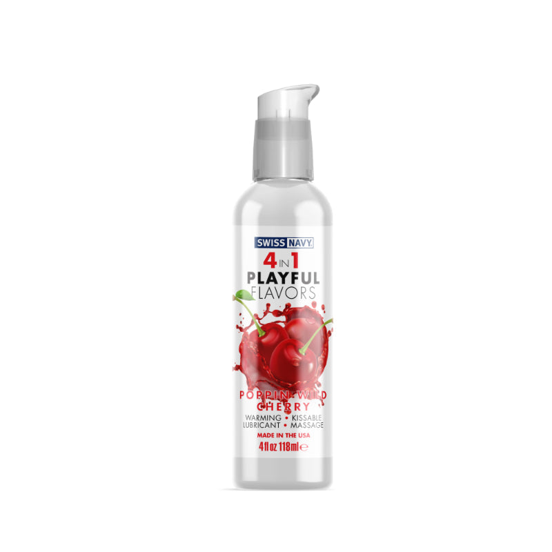 Playful Flavours 4 In 1 Poppin Wild Cherry 4oz/118ml Lube