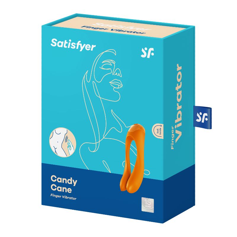Satisfyer Candy Cane Finger Vibe Orange - Compact Pleasure Toy