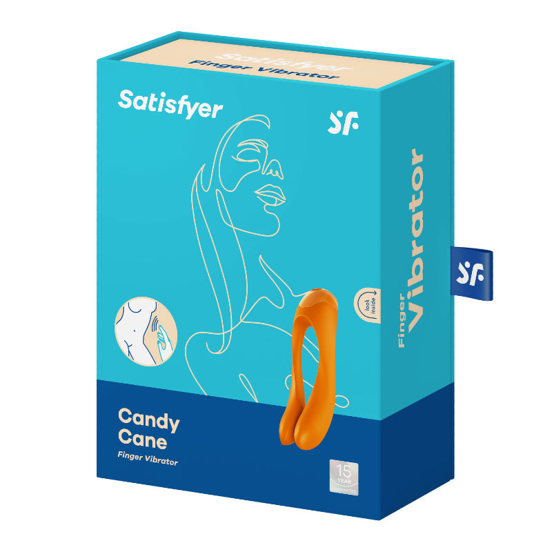 Satisfyer Candy Cane Finger Vibe Orange - Compact Pleasure Toy