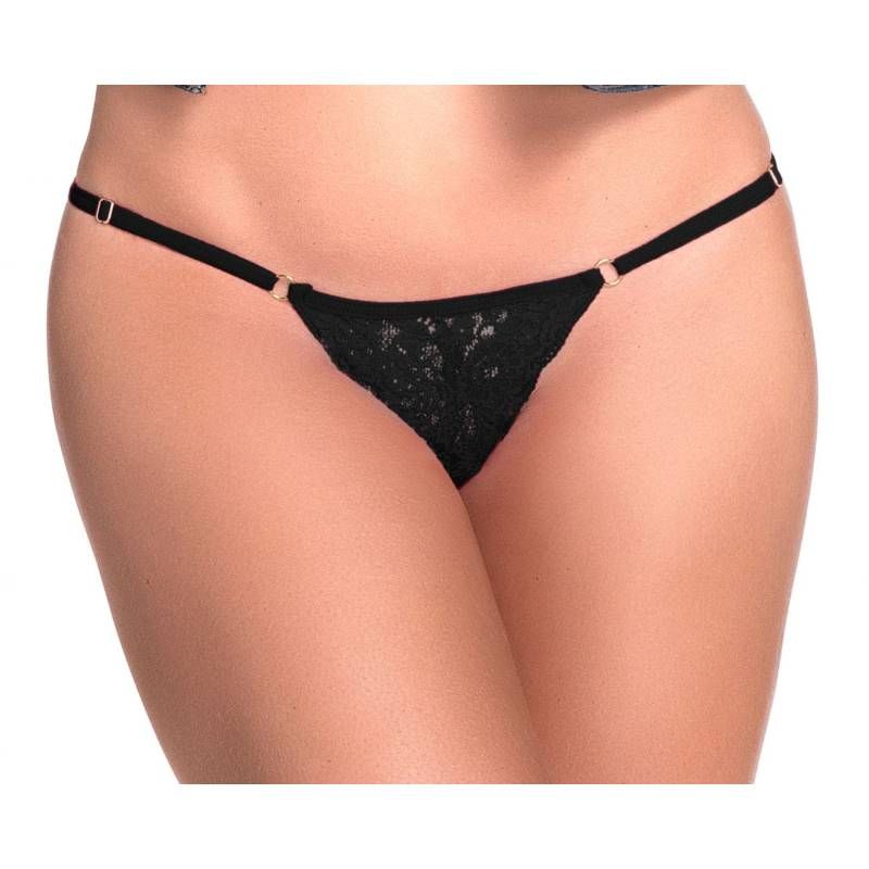 Lace Keyhole Pantie in Black