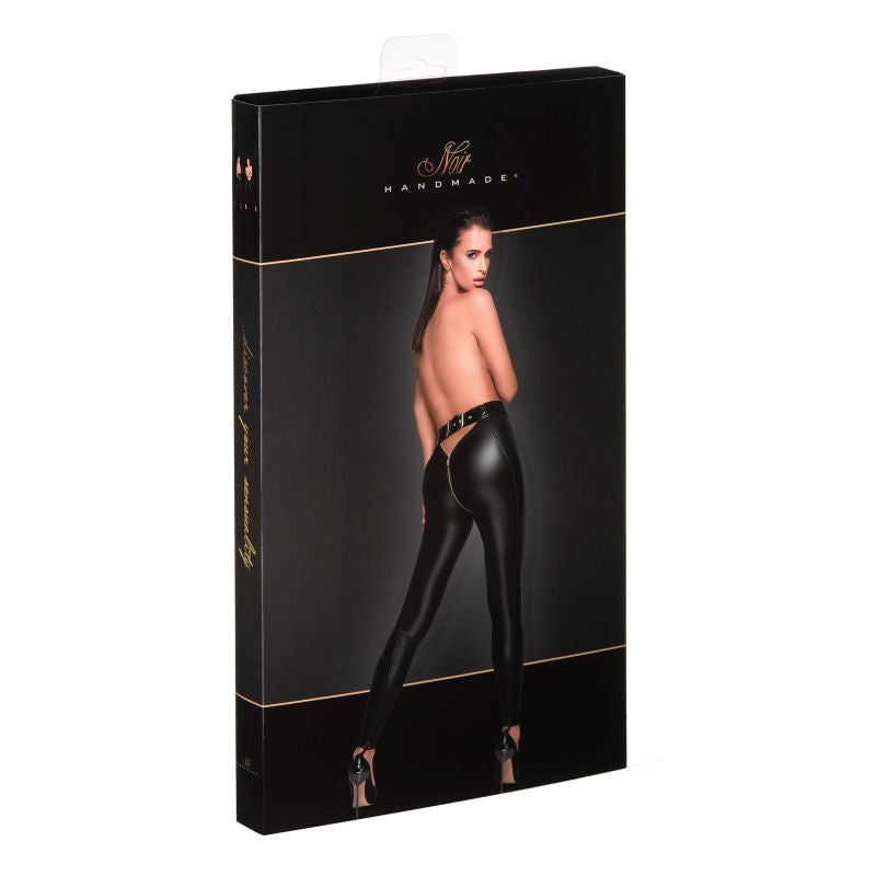 Low Cut Back Leggings with Gold Zipper and Adjustable Waistband