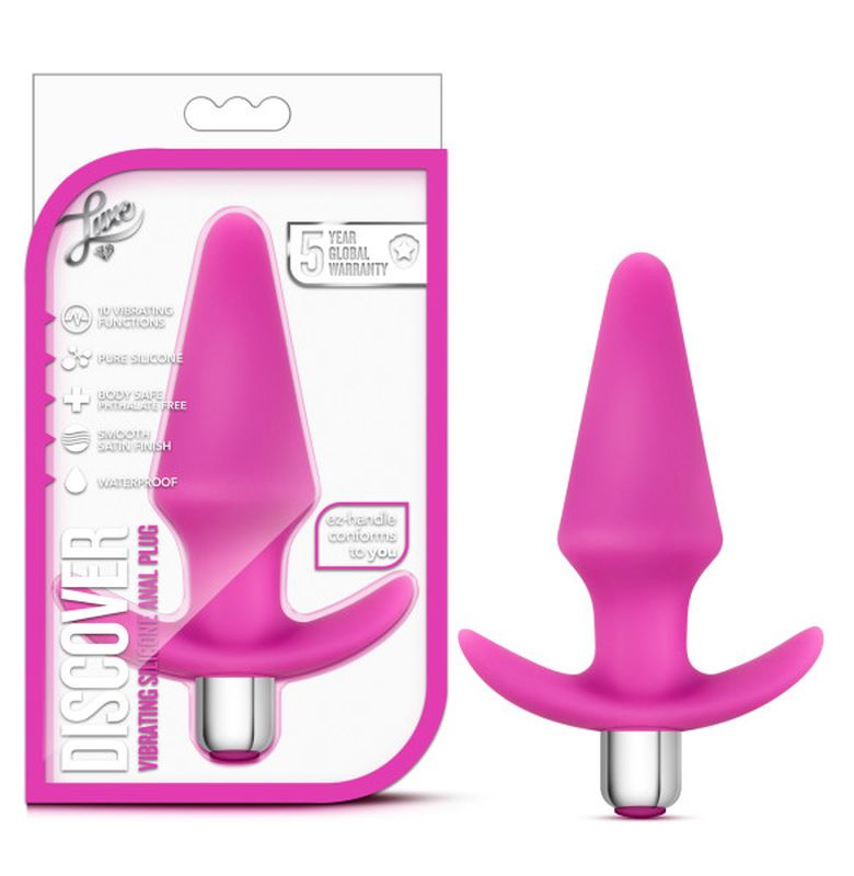 Luxe Discover Pink Anal Plug with 10 Vibrating Functions
