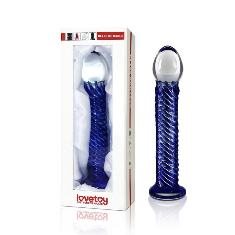 Glass Romance 7 Blue 7.5in Elegant Dildo for Pleasure