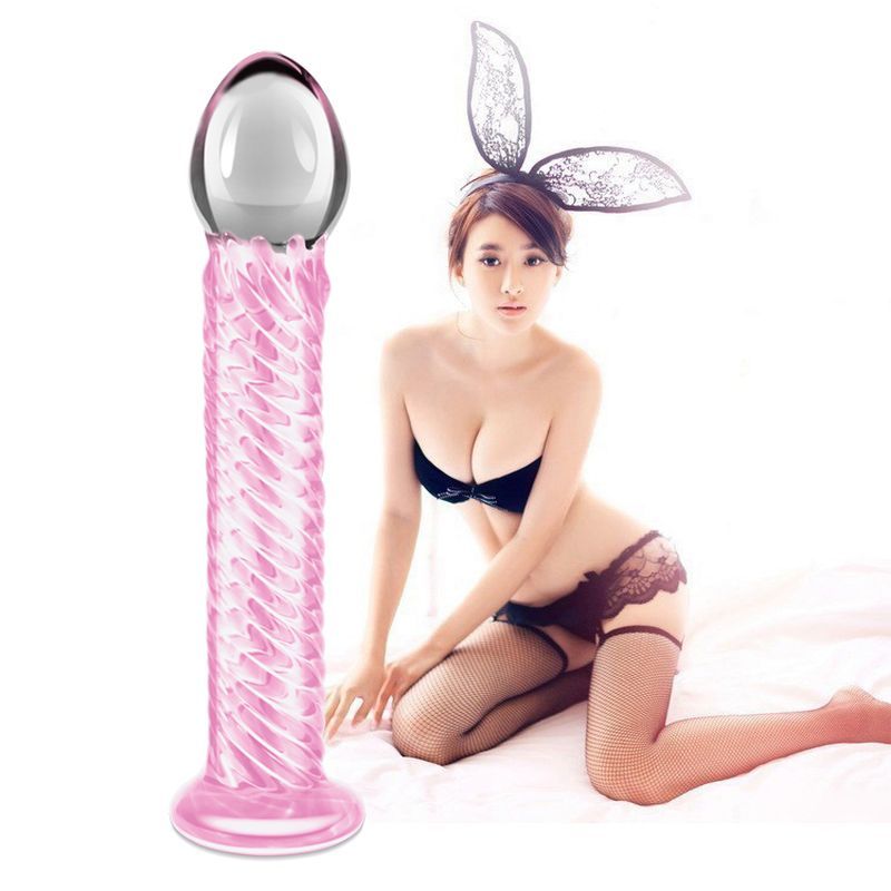 Glass Romance 7 Pink 7.5in Luxury Glass Dildo