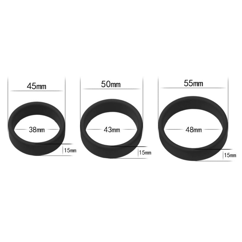 Silicone 3 Piece Pro Cock Ring Set – Stretchy Comfortable Cock Rings