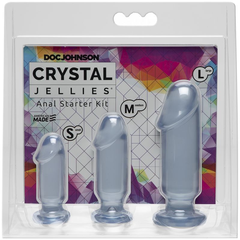 Crystal Jellies Anal Starter Kit – 1 Inch Beginner Butt Plug Set