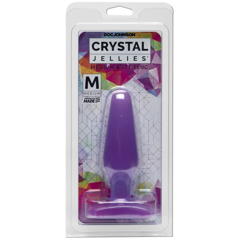 Medium Butt Plug Purple 5 Inch Crystal Jellies Toy