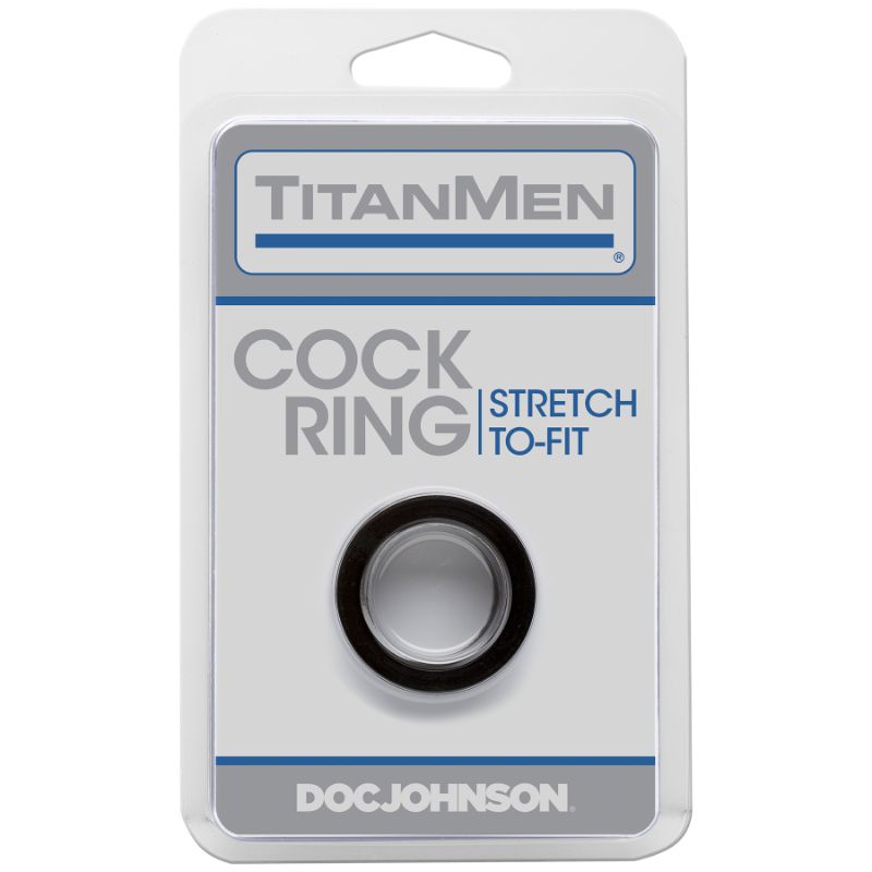 TitanMen Black Stretch Cock Ring for Ultimate Comfort and Versatility