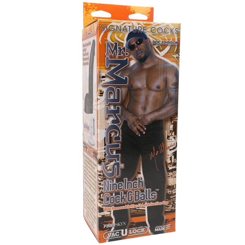 Mr. Marcus 9 Inch Realistic Cock and Balls (Black) – Lifelike Dildo