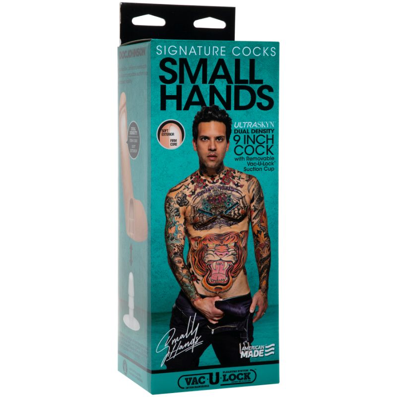 Small Hands Cock w Removable Vac-U-Lock Suction Cup Vanilla 9 Inch
