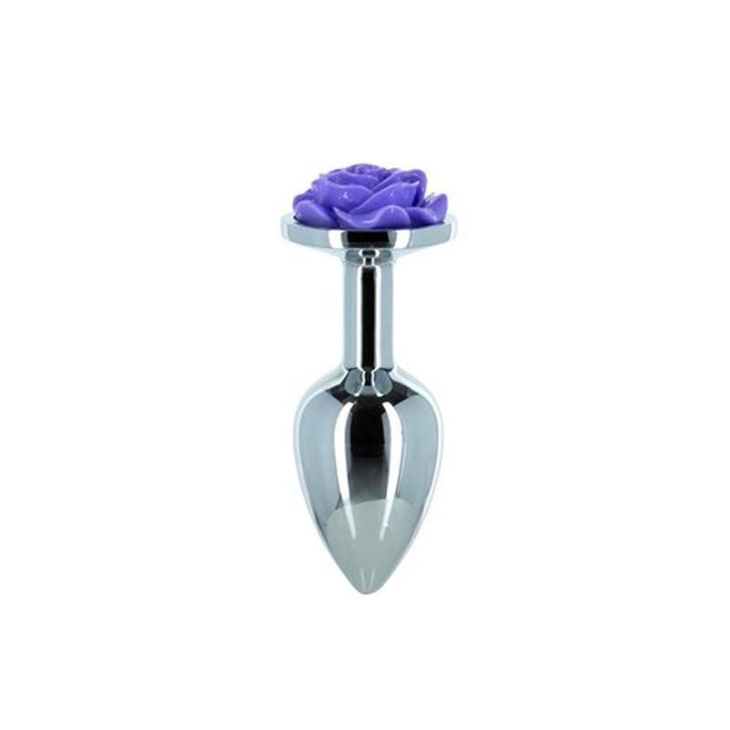 Purple Rose 3 Inch Metal Butt Plug