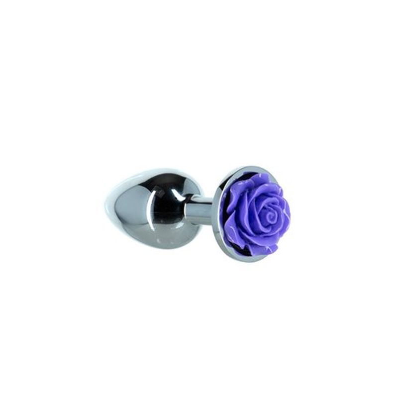 Purple Rose 3 Inch Metal Butt Plug
