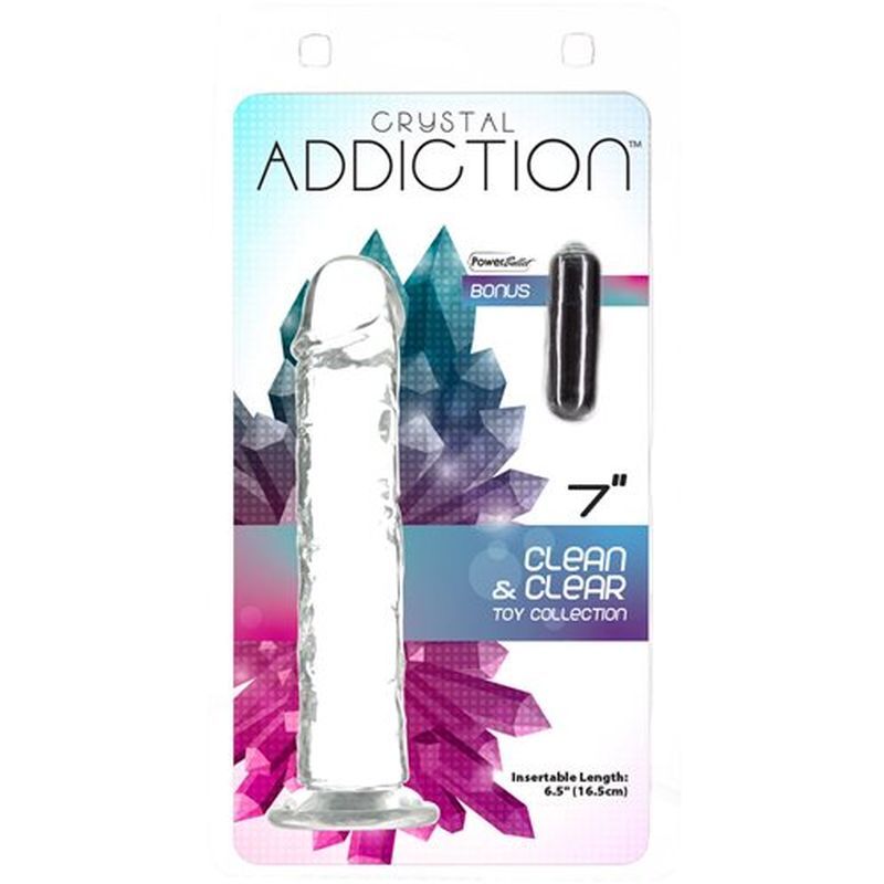 Crystal Dildo Straight 7 Inch Clear Premium Body Safe TPE