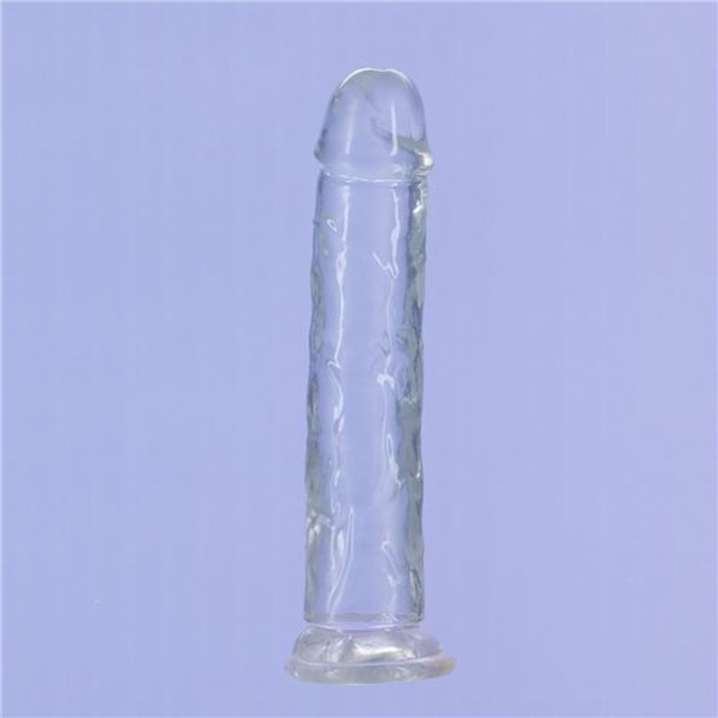 Crystal Dildo Straight 7 Inch Clear Premium Body Safe TPE