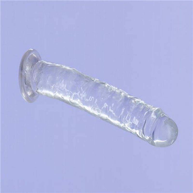 Crystal Dildo Straight 7 Inch Clear Premium Body Safe TPE