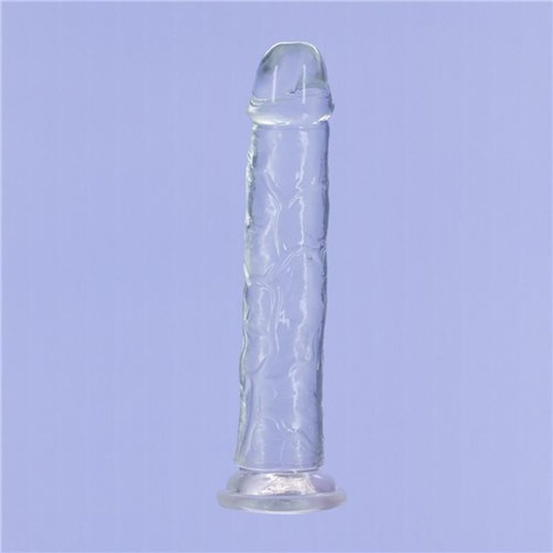Crystal Dildo Straight 9 Inch Clear Transparent