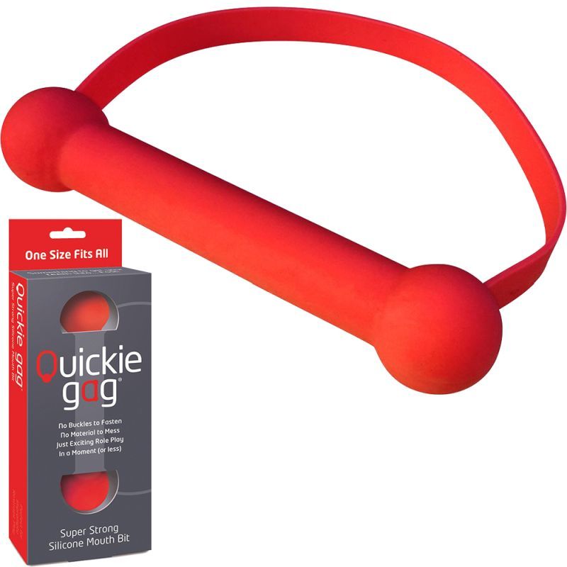 Quickie Gag Mouth Bit Red - One Size Fits Most