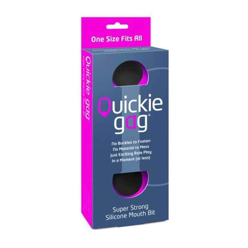 Quickie Gag Mouth Bit Black Silicone One Size Fits Most