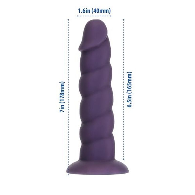 Unicorn Dildo 7 Inch Purple Silicone