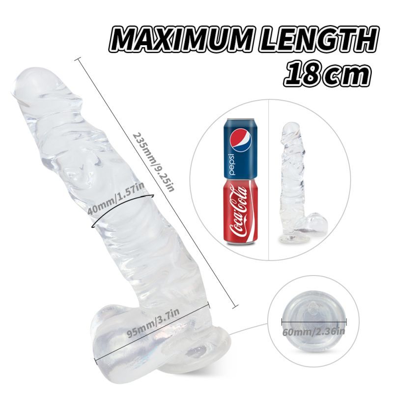 Kennard Dong w Balls Clear L 25cm Long with Suction Base