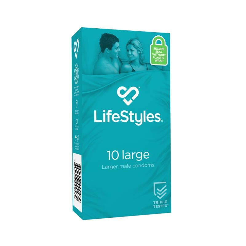 Large Easy-Fit Condom – Flared 56mm Nominal Width Lubricated Condom 10 Pack
